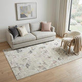 5' X 7' Beige Ivory and Gray Geometric Non Skid Area Rug