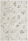 5' X 7' Beige Ivory and Gray Geometric Non Skid Area Rug