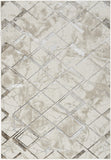 5' X 7' Beige and Ivory Geometric Non Skid Area Rug