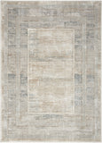 5' X 7' Ivory Blue and Gray Geometric Non Skid Area Rug
