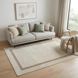 5' X 7' Ivory and Brown Geometric Non Skid Area Rug