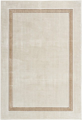 5' X 7' Ivory and Brown Geometric Non Skid Area Rug