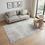 5' X 7' Silver and Gray Abstract Non Skid Area Rug