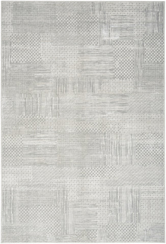 5' X 7' Silver and Gray Abstract Non Skid Area Rug