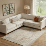7' X 9' Beige Geometric Area Rug
