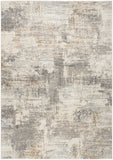 5' X 7' Beige Ivory and Gray Abstract Non Skid Area Rug