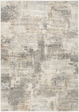 5' X 7' Beige Ivory and Gray Abstract Non Skid Area Rug