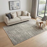 5' X 7' Ivory and Gray Abstract Non Skid Area Rug