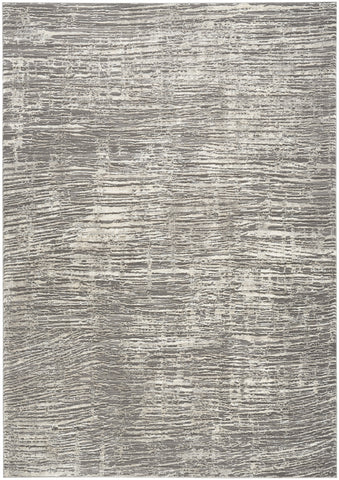 5' X 7' Ivory and Gray Abstract Non Skid Area Rug