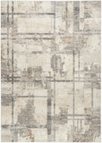 5' X 7' Ivory Gray and Black Abstract Non Skid Area Rug