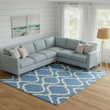 6' X 9' Beige and Green Trellis Non Skid Area Rug