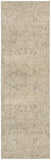 7' Beige And Gray Geometric Distressed Runner Rug