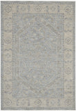4' X 6' Beige and Blue Floral Power Loom Area Rug