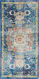 2' X 4' Ivory and Yellow Floral Medallion Distressed Non Skid Area Rug