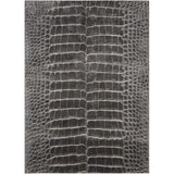 5' X 7' Beige Charcoal and Cream Animal Print Distressed Non Skid Area Rug