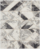 8' X 10' Ivory Black and Gray Abstract Non Skid Area Rug
