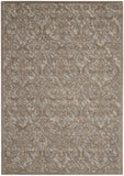 5' X 7' Taupe and Gray Damask Distressed Area Rug