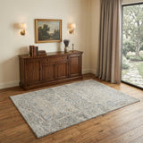 4' X 6' Gray and Dark Gray Floral Power Loom Area Rug