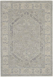 4' X 6' Gray and Dark Gray Floral Medallion Power Loom Area Rug