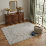 4' X 6' Gray and Dark Gray Floral Medallion Power Loom Area Rug