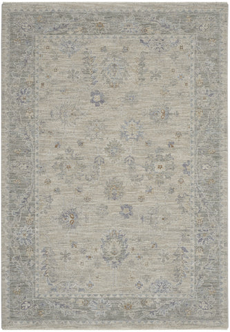 4' X 6' Gray and Dark Gray Floral Power Loom Area Rug