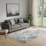 5' X 7' Gray Abstract Power Loom Area Rug