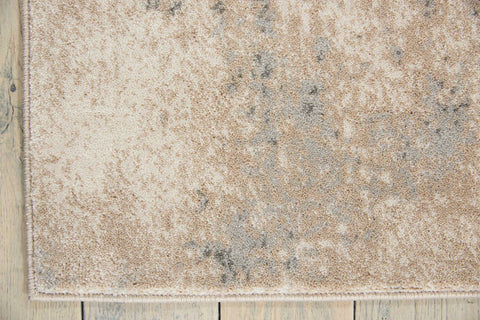 5' X 7' Teal and Ivory Abstract Non Skid Area Rug