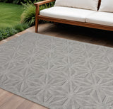 6' X 9' Light Gray And Gray Geometric Indoor Outdoor Area Rug