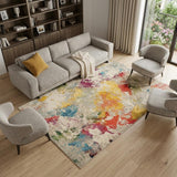 6' X 9' Ivory Abstract Power Loom Area Rug