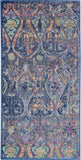 2' X 4' Blue and Yellow Trellis Distressed Non Skid Area Rug