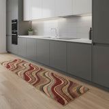8' Red Striped Runner Rug