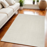 5' X 7' Ivory and Gray Abstract Area Rug