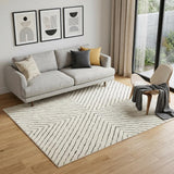 5' X 7' Ivory and Black Abstract Area Rug