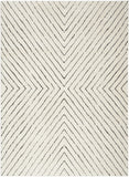 5' X 7' Ivory and Black Abstract Area Rug