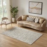 5' X 7' Gray And Brown Abstract Area Rug