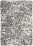4' X 6' Charcoal and Ivory Abstract Shag Area Rug