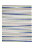 7' X 10' Ivory Tan and Blue Abstract Distressed Non Skid Area Rug