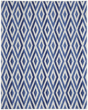 7' X 10' Ivory and Blue Geometric Distressed Non Skid Area Rug