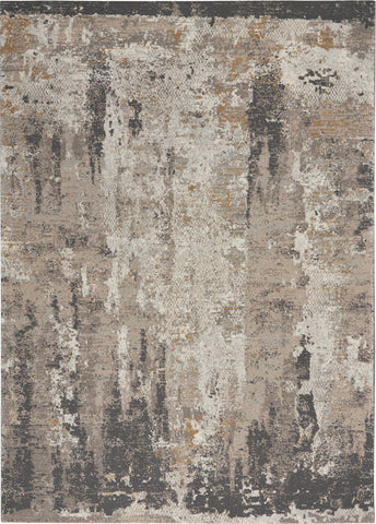 4' X 6' Cream Black and Gray Abstract Area Rug