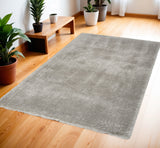 4' X 6' Gray Shag Area Rug