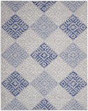 7' X 10' Beige Blue and Gray Geometric Distressed Non Skid Area Rug