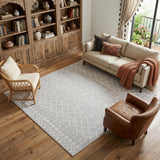 6' X 9' Gray and Ivory Moroccan Distressed Non Skid Area Rug