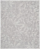 7' X 10' Ivory and Gray Floral Distressed Non Skid Area Rug