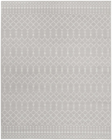 7' X 10' Gray and Ivory Moroccan Distressed Non Skid Area Rug