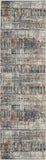 8' Cream Black and Gray Abstract Runner Rug