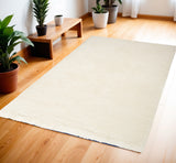 4' X 6' Ivory Shag Area Rug