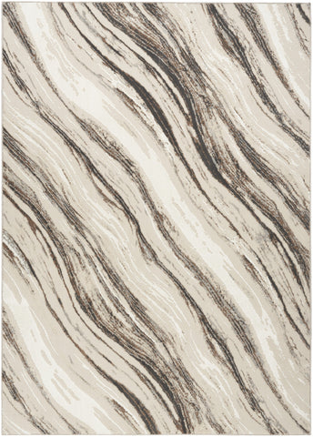6' X 9' Beige and Gray Abstract Non Skid Area Rug