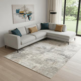 6' X 9' Beige And Gray Abstract Area Rug