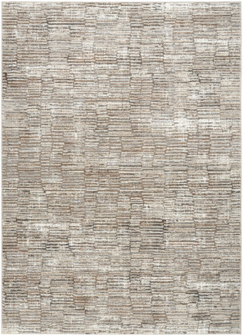 6' X 9' Brown and Ivory Abstract Non Skid Area Rug