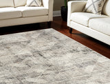 6' X 9' Charcoal Gray and Ivory Abstract Non Skid Area Rug